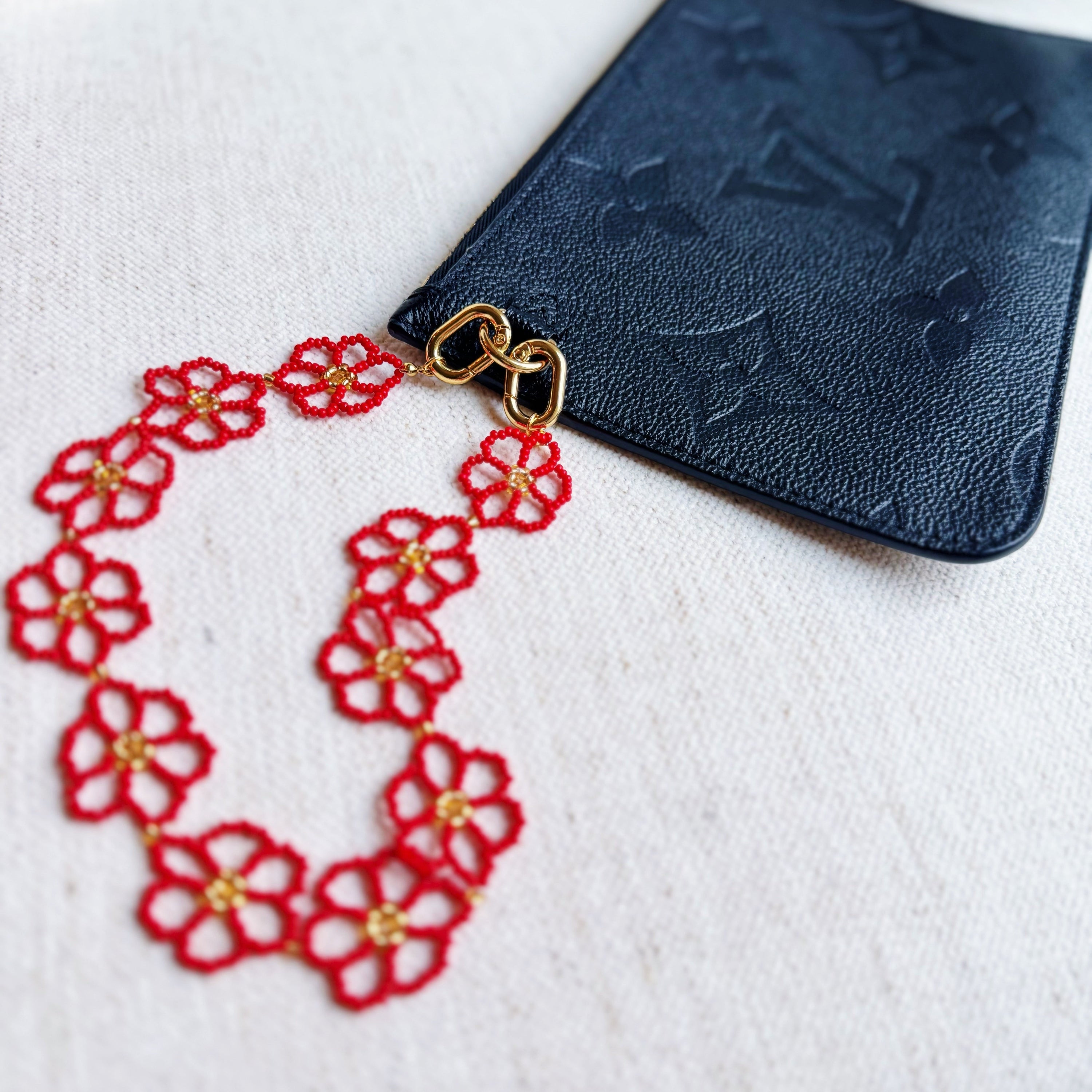 Beaded Flower Bag Charm