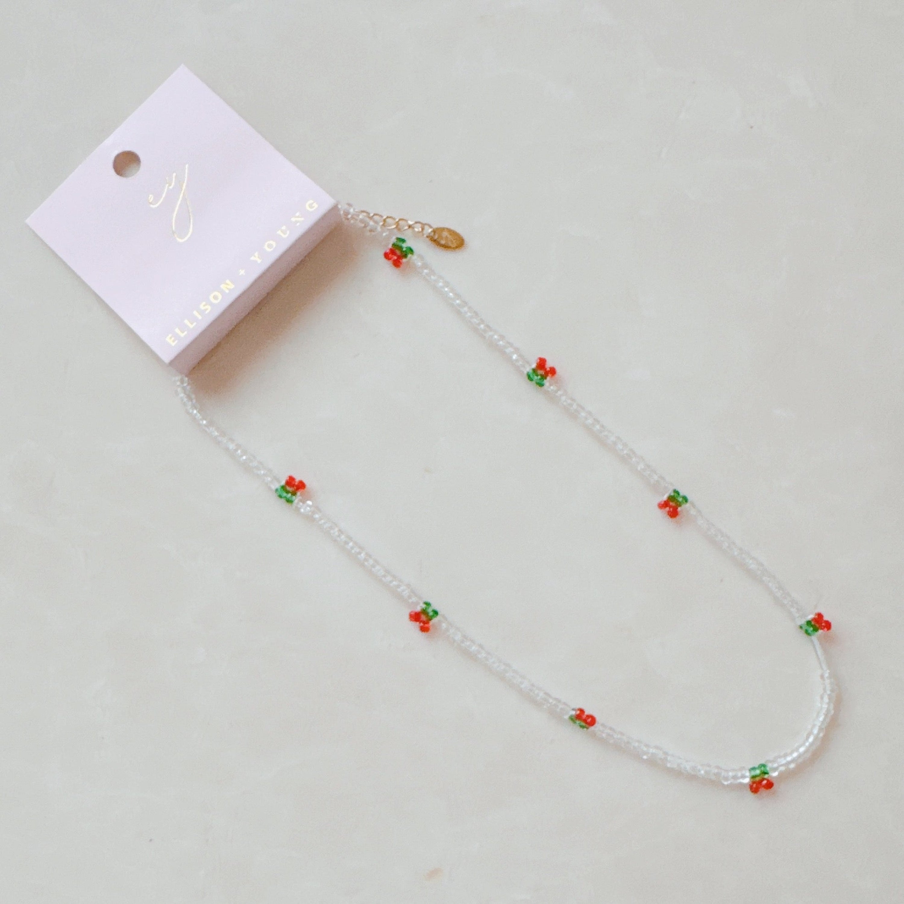 Cherry Dotty Beaded Necklace