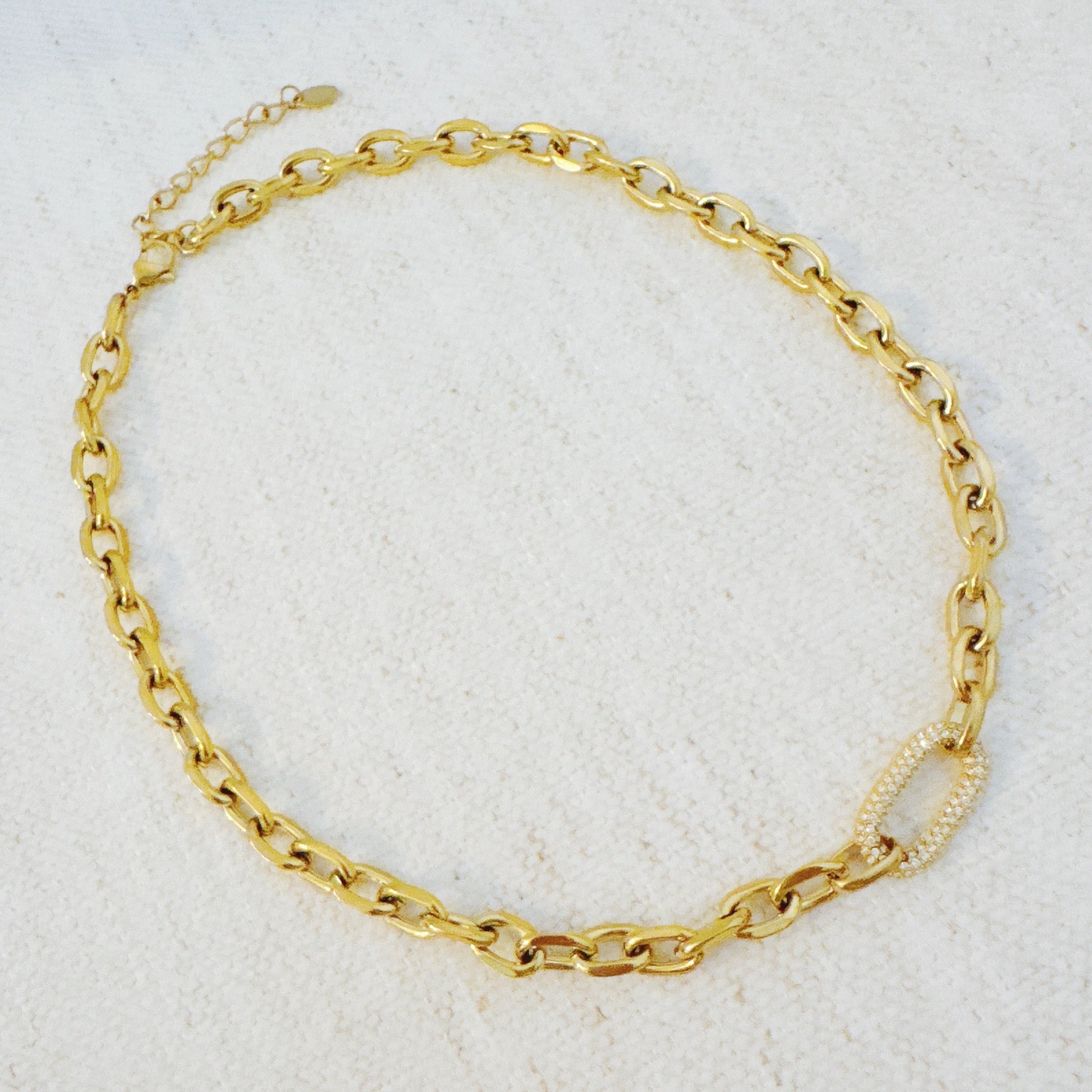 Pave Lock Chain Necklace
