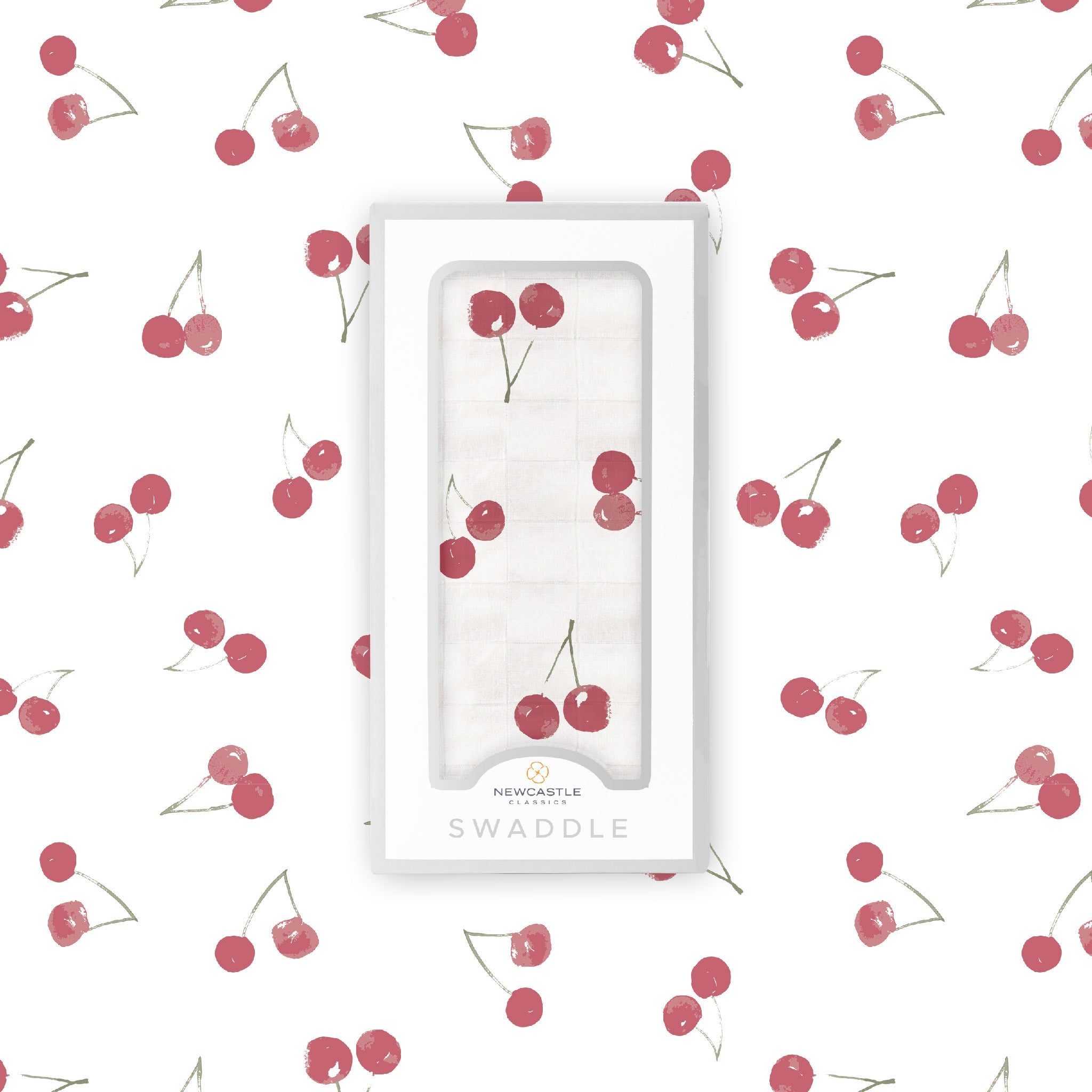 Sweetheart Cherry Bamboo Swaddle