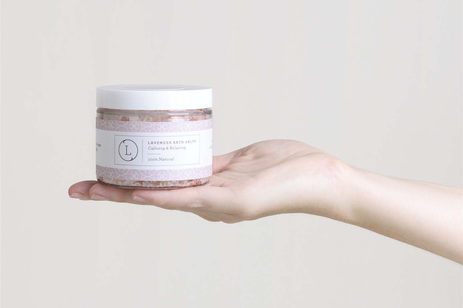 CBD Lavender Natural Bath Salt Soak with CBD. Made with Dead sea, Epsom and Himalayan salts