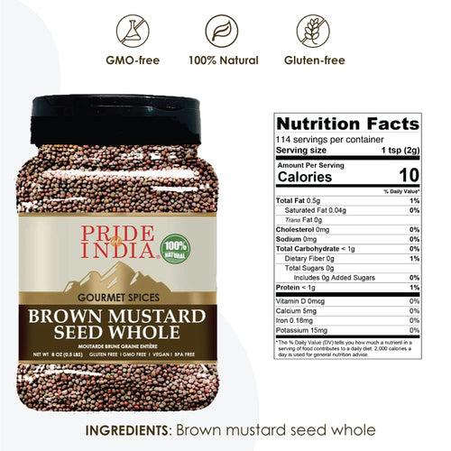 Brown Mustard Seed Whole – Gourmet Indian Spice - 8 oz